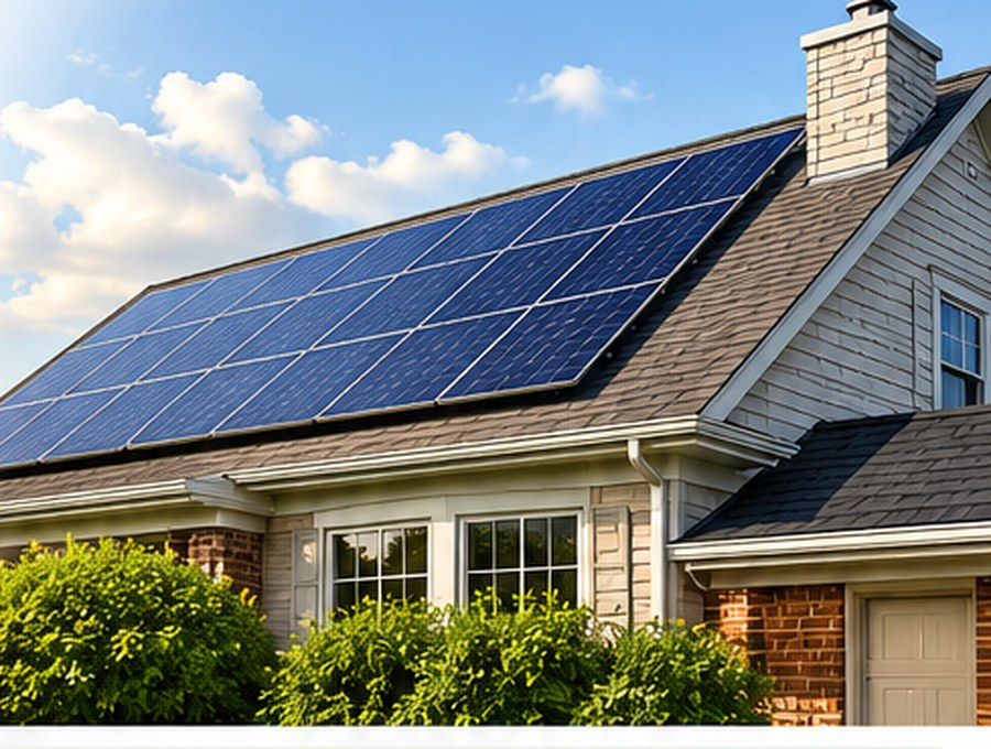Residential home with solar panels for solar buyback electricity plans in Abram, Texas